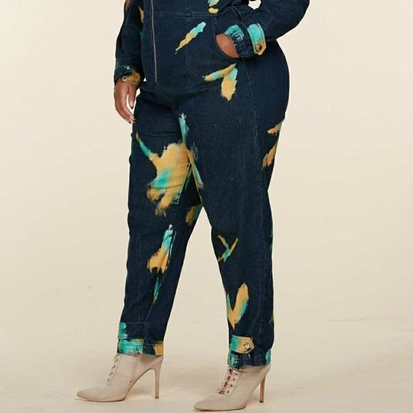 ❤️BRAND NEW! L’ATISTE BY AMY PLUS SIZE DENIM JUMPSUITS - Picture 9 of 13